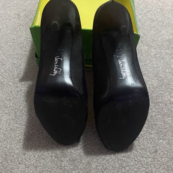 Blk open toe heels 7.5 M - Picture 5 of 8